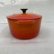 D158-O18-3267 LE CREUSET ル・クルーゼ ホーロー鍋 シグニチャー ココット・オーバル 25cm オレンジ系 約長径26×短径21×高さ10cm ②_画像5