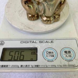 D177-K18-4956 Baccarat バカラ 招き猫 置物 フィギュリン ゴールドカラー クリスタルガラス ねこ インテリア オブジェ 約高さ10×幅5cm ②の画像8