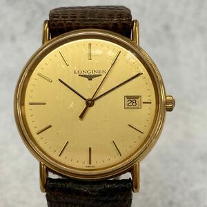 D116-O35-1735 ◎ LONGINES ロンジン L4.636.2 デイト ゴールド文字盤 ラウンド メンズ 腕時計 ②