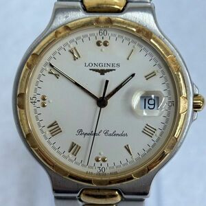 E614-D5-727*LONGINES Longines Conquest Conquest 234 4035 Perpetual календарь кварц белый циферблат комбинированный мужские наручные часы ④