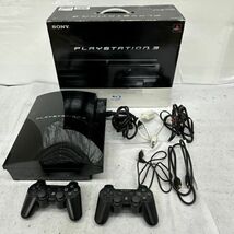 F460-O48-11 SONY ソニー PlayStation3 プレイステーション3 本体 CECHB00 ブラック/コントローラー2個/箱/ケーブル付き PS3 通電OK ②_画像1