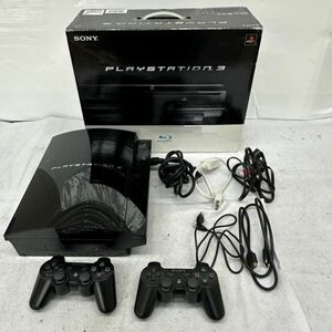 F460-O48-11 SONY Sony PlayStation3 PlayStation 3 body CECHB00 black / controller 2 piece / box / cable attaching PS3 electrification OK ②