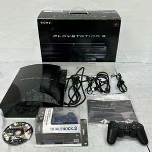 F459-D5-693 SONY ソニー PlayStation3 プレイステーション3 本体 CECHB00 ブラック/コントローラー2個/箱/説明書付き PS3 通電OK ②