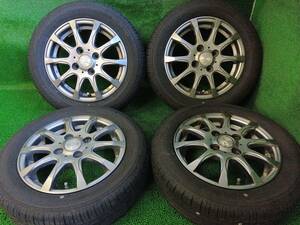 ECOFINE 155/65R13 23年製!! 社外 Grampus 13×4J 溝有タイヤ付4本 軽自動車に 中古 売切!!