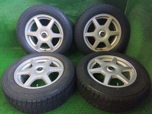 ブリヂストン REVO1 195/65R15 社外 汎用 giro 15×6.5J 5マルチH タイヤ付4本 履き潰し等 中古 売切!!