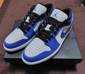 未使用品 28cm AIR JORDAN 1 RETRO LOW GAME ROYAL 553558-124 ナイキ エアジョーダン1 ロー ホワイト/ゲームロイヤル/ブラック 送料無料