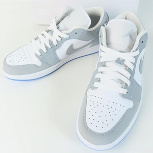 NIKE/ナイキ WMNS AIR JORDAN 1 LOW/エア ジョーダン 1 ロー グレー/ホワイト DC0774-105 ウィメンズサイズ27cm メンズサイズ26.5cm相当