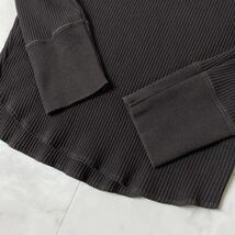 バーバリーブラックレーベル BURBERRY BLACK LABEL ワッペンロゴ リブ ロンT 長袖Tシャツ サイズ2 M チャコールグレー メンズ_画像4