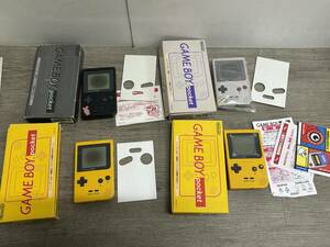 ☆ GB ☆ ゲームボーイポケット 本体 4台 まとめ売り ジャンク 箱 説明書 付属 一部欠品 Nintendo GAMEBOY POCKET 任天堂 イエロー