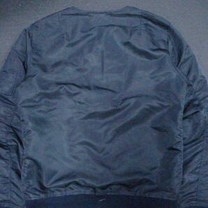 美品 SANDINISTA 日本製 リバーシブル ノーカラー MA-1 ジャケット Lサイズ 紺 迷彩 ネイビー nonnative BEAMS取り扱い 春アウター シャツの画像3