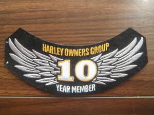 ◆新品Ｕ.Ｓ.ビンテージ非売品ハーレーダビッドソン【HOC】輸入Harley Owners Group10年刺繍ワッペン①点限定◆送料230円～