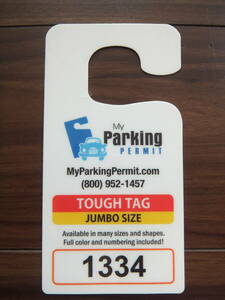 ◆新品U.S.駐車許可書【Parking Permit Hang Tags】sampleパーキングJUMBOパーミット ◆送料230円～