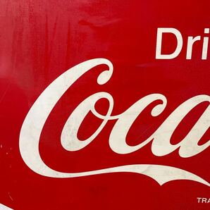 Coca-Cola コカ コーラ 看板 当時物 アンティーク 昭和レトロ 超特大 トタン サビあり の画像6