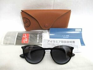 レイバン RayBan ERIKA METAL サングラス RB3539 002/8G 54□19 145 フレームブラック レンズグレー ケース付 中古 ■