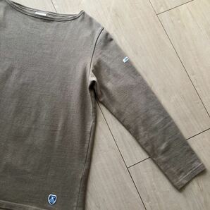 オーシバル オーチバル Orcival フレンチバスクシャツ 無地 長袖 Tシャツ カットソー 2 TAUPE ライトブラウン フランス製の画像4