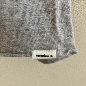 Americana×JEANS FACTORY/アメリカーナ×ジーンズファクトリー 別注 6-7分袖 ロゴ Tシャツ グレー 日本製 の画像5