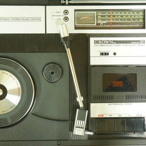 CROWN クラウン GTX-5000 PORTABLE STEREO MUSIC CENTER ポータブルレコードプレーヤー 中古品 傷有 動作確認済みの画像2