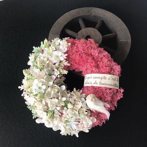  hand made *a-tifi car ru flower lease * small flower * ice Land Moss * bird * Mother's Day present 