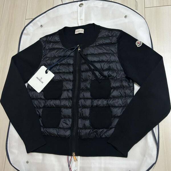 【美品】MONCLER モンクレール ダウンニットカーディガン　黒　L