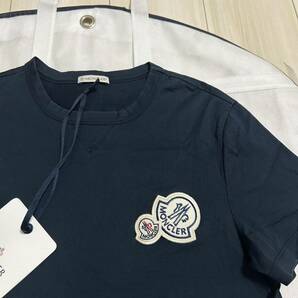 【最安値】MONCLERモンクレール ダブルワッペン 半袖Tシャツ ネイビー Sの画像3