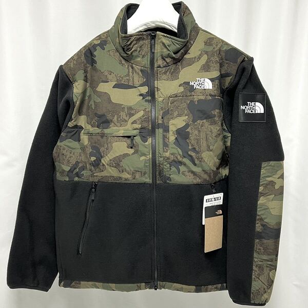 XXL 新品 ノースフェイス デナリ ジャケット カモ Denali Jacket 迷彩 ノベルティー フリース ショルダー ワッペン スクエア ロゴ ビッグ