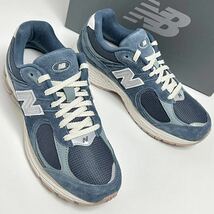 24.5cm 新品 ニューバランス 2002R ネイビー 紺 ピンクソール NEWBALANCE 2002 M2002R RHC レザー スニーカー ウィメンズ レディース WOMEN_画像2