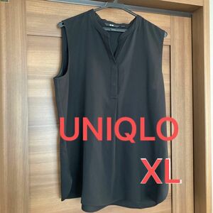 UNIQLO スキッパーシャツ　ノースリーブ　ブラック　未使用　XL