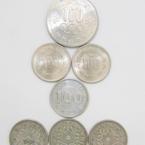 ★100円硬貨/記念硬貨 札幌オリンピック(1972年)1枚/EXPO75 沖縄(昭和50年)2枚/東京オリンピック(1964年)1枚/鳳凰柄(昭和32年)3枚 現状品の画像1