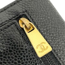 CHANEL A13226キャビアスキンCoCoココマーク三つ折り財布ウォレット8069000103014_画像3