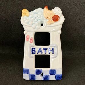 お値下げしました 陶器製 スイッチカバー BATH SETO CRAFT1994 ワンちゃん セトクラフト