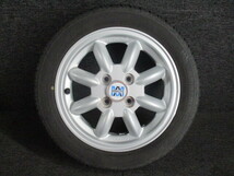 □ ダイハツ純正 MINILITE ミニライト 14×4.5J 45 4H-100 14インチアルミホイール タイヤ付 【 Y10-4 】_画像2