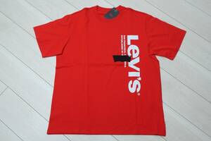 新品リーバイス16143-0910 JP Lサイズ/US Mサイズ ロゴT リラックスフィット 半袖 Tシャツ レッド/赤 ショートスリーブ カットソー