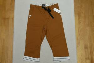  new goods classic edition CE4112001-0025 S size CLASSIC EDITION hem pattern cropped pants Brown / tea color men's Right-on