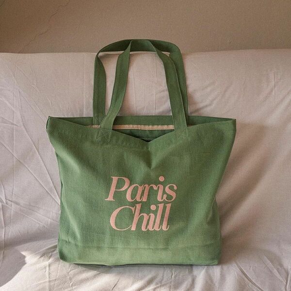 【折り畳み発送します】HOTEL PARIS CHILL ホテルパリチル　トートバッグ　グリーン