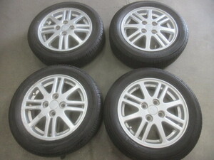 L375S タント 純正 14インチ アルミホイール 14X4.5J +45・2023年製 ECOFINE 155/65R14 タイヤ付 4本