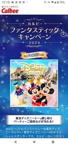  prize 30 point minute Tokyo Disney Land Calbee fan ta stick campaign ticket application prize application Tokyo Disney si-