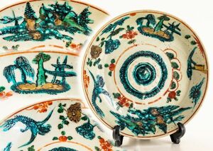 中国美術 古玩 唐物 呉須赤絵 皿