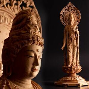特別出品 仏教美術 特大 作品 松久佳遊 作 木彫 彩色 聖観音菩薩 立像 松久宗琳 仏像の画像1