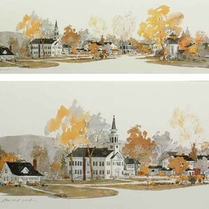 ＊新入荷＊ アメリカの人気画家 レオナルド・ウェーバー(LEONARD WEBER)「Kinderhook NY USA」ジクレー/版画/ニューヨーク/キンダーフックの画像2