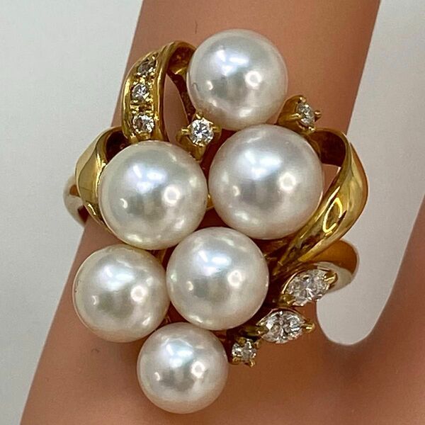 used TASAKIk18YG 18金　AU750天然あこや真珠サイズ14号 パール pearl jewelry リング