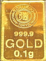 ★即決★激安★在庫僅か★純金 ゴールド 24K 徳力本店 刻印 インゴット 0.1g 匿名 追跡番号付 ペンダントトップ★割引クーポン可　No.438_画像1