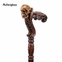 DA015:茶色の木製ヴァンパイアコスチューム　杖　頭蓋骨,装飾,木製,ハロウィーン　パーティー　コスプレ ファッション　93cm_画像4