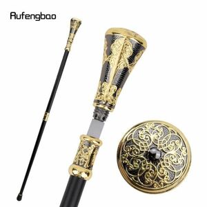 D020: circle . gold . black. flower, high class steering wheel walking stick . was done plate self .. fashion cane 
