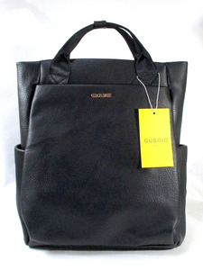 GUSCIO*gsio black leather rucksack bag *S11365