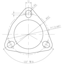 リア側ガスケット簡易寸法図