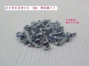 ★☆バイク　スクーター　メッキビスセット　5ｍｍ　中30本★