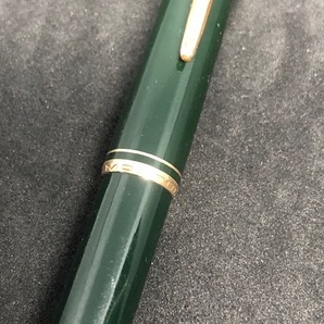 【稀少品】MONTBLANC/モンブラン レバー式ボールペン No.28 深緑軸 グリーン×ゴールド インク青色 F・中古品・ヴィンテージ アンティークの画像6