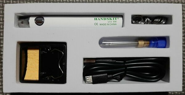 ポータブルはんだごてセット　Whiteカラー　USB給電式　新品　未使用　ハンダゴテ　半田ごて