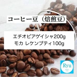 コーヒー豆 合計 300g エチオピアゲイシャ 200g モカ レケンプティ 100g