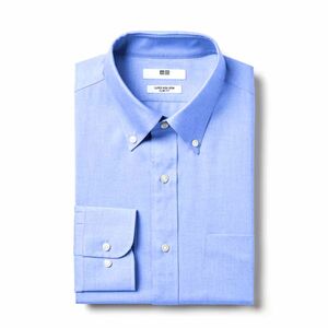UNIQLO スーパーノンアイロンスリムフィットシャツ（ボタンダウンカラー・長袖）カラー: 64 BLUE